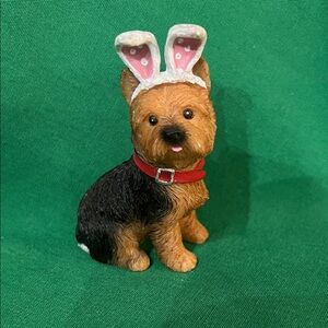 Ganz Easter Yorkie Figurine with Pink Bunny Ears